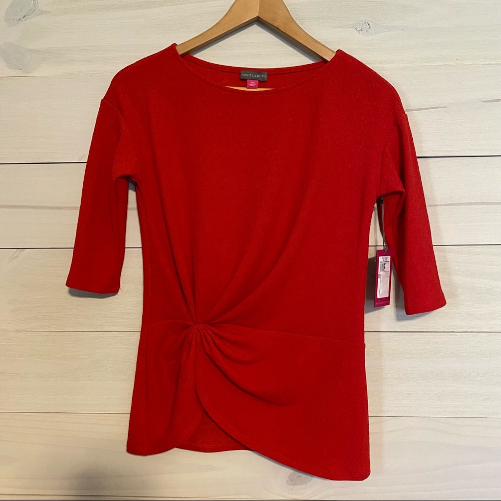 VINCE CAMUTO 3/4 length sleeve reed blouse sz XXS